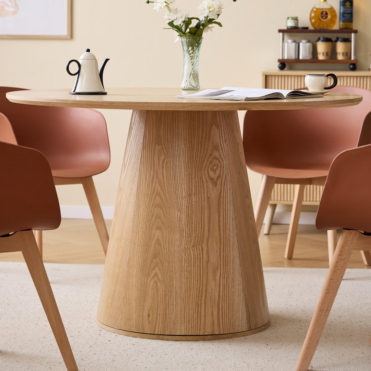 ESSTISCH Rund Braun 120 x 120 x 75 (cm) - Braun, Holz (120/120/78cm) - Nordlys