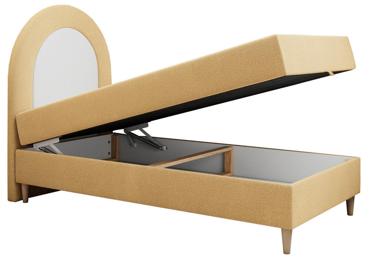 BOXBETT NEST 90/180 Gelb Struktur - H3 - Gelb, Holz/Textil (90/180cm) - MKS