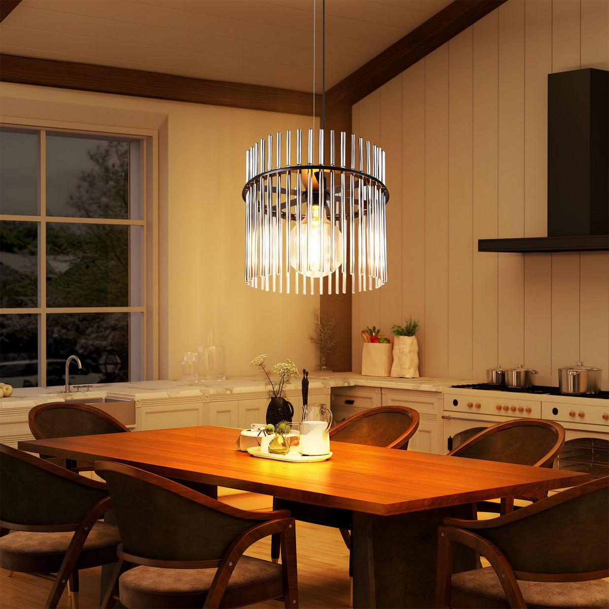 PENDELLEUCHTE BACKNANG Ⅲ 30/10/150 cm - Schwarz, Metall (30/10/150cm) - Nettlife