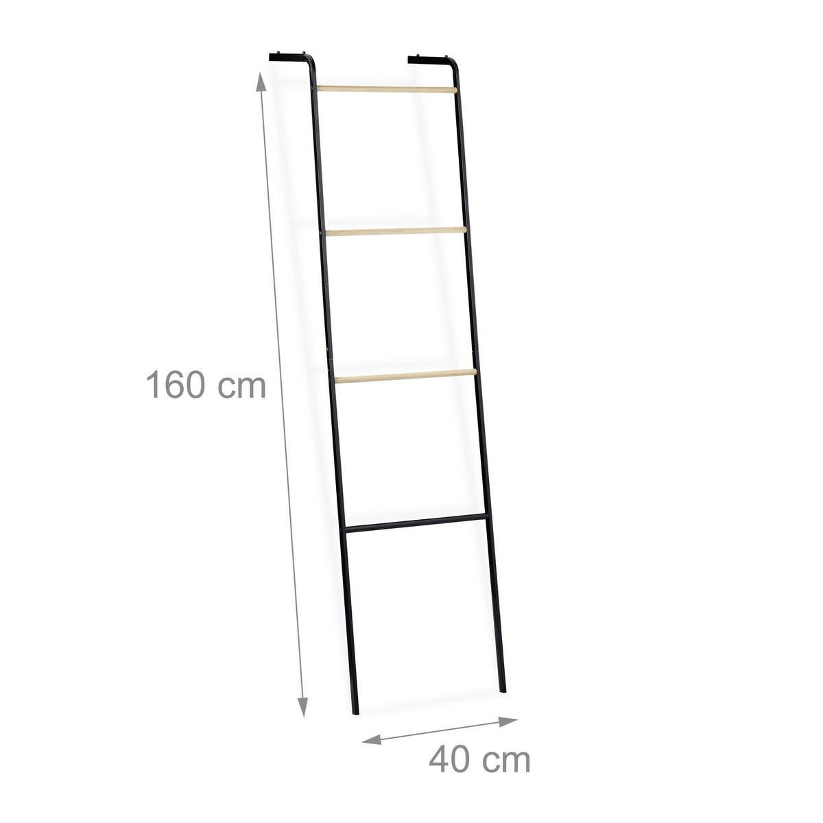 UTERÁKOVÝ stojan - čierna, kov (40/160/26cm) - Relaxdays