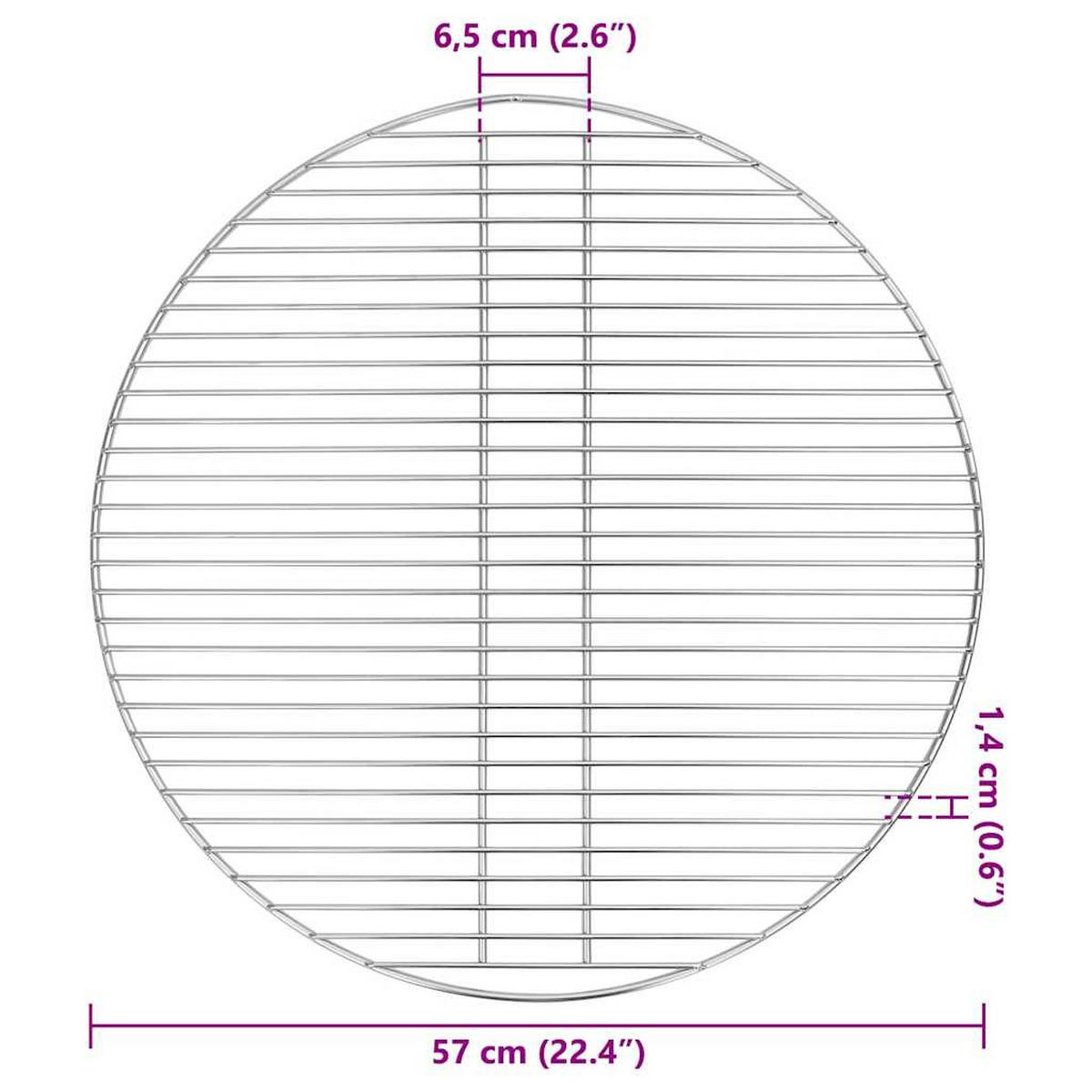 GRILLROST Silber 57/57 Cm Edelstahl - Silberfarben, Metall (57/57cm) - vidaXL