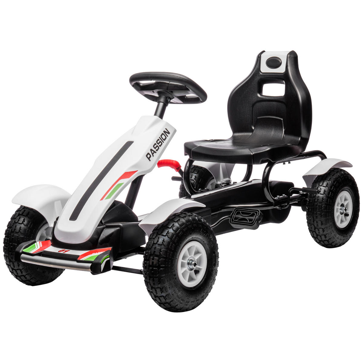 TRETKART DE-13018 verstellbarer Sitz Weiß/Schwarz - Weiß, Kunststoff (121/58/61cm) - ComfortXL