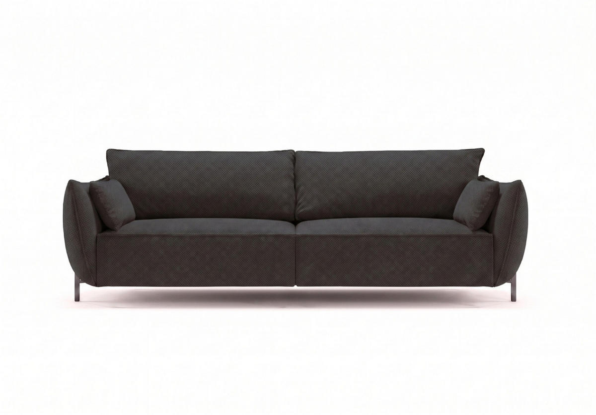 SOFA 3-Sitzer für Terrasse und Garten, Stoff Sunlight, Graphit, SUNMEE - Dunkelgrau, Holz (188/90/95cm) - Kaiser Möbel