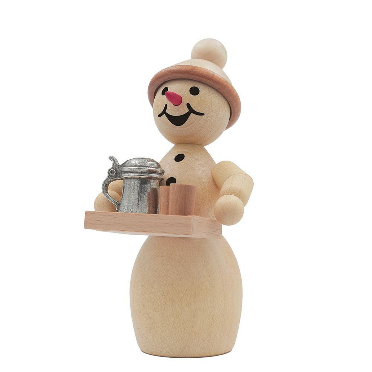 HOLZFIGUR Schneefrau Wirtin mit Bierkrug 9 cm - Multicolor, Holz (5/1/0.1cm)