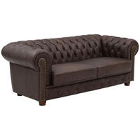 SOFA 3-Sitzer Kath Echtleder (Antikoptik) braun - Braun, Leder (200/74/98cm) - 58aufmkessel