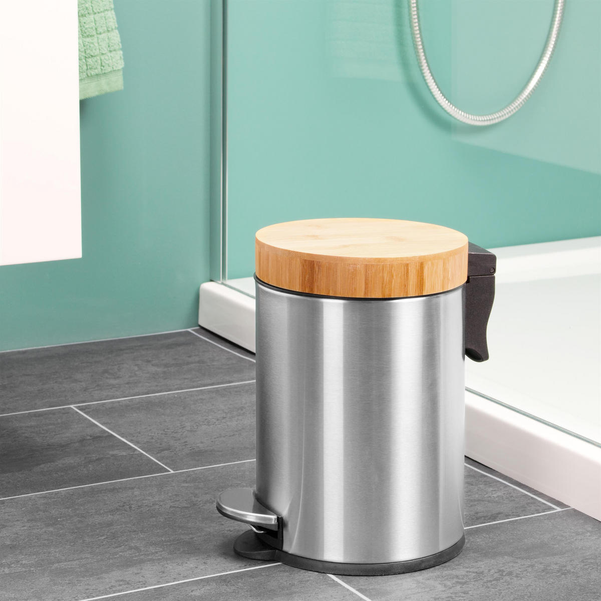 KOSMETIKEIMER, Edelstahl - Edelstahlfarben, Metall (17/25/17cm) - bremermann