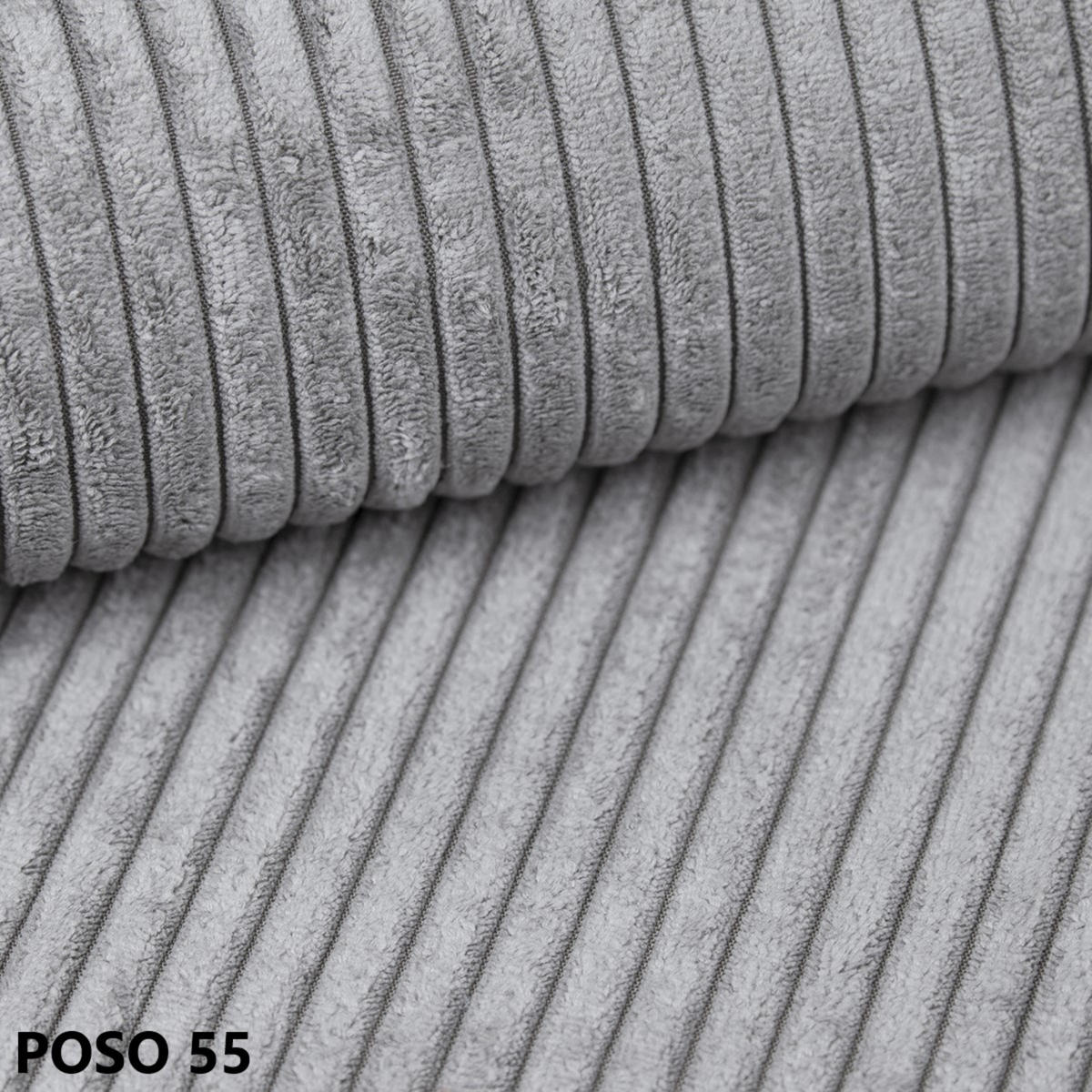 SCHLAFSOFA BRIK 3-Sitzer Cord Poso Grau - Schlaffunktion DL & Bettkasten - Grau, Textil (238/94/94cm) - Excellent Home