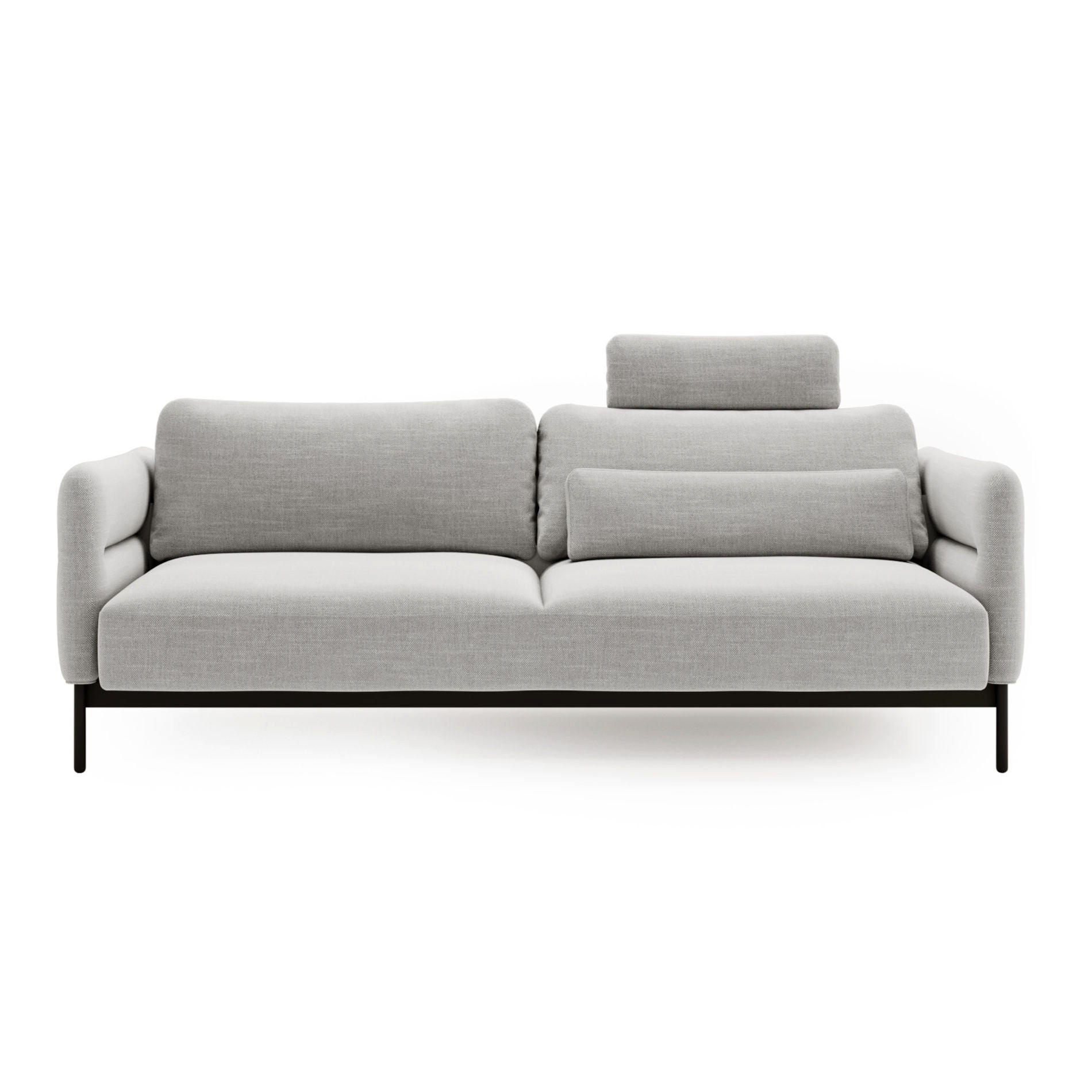 3-SITZER-SOFA Solianero Hellgrau 223 cm - Hellgrau/Schwarz, Textil/Metall (223/95/96cm) - Selsey