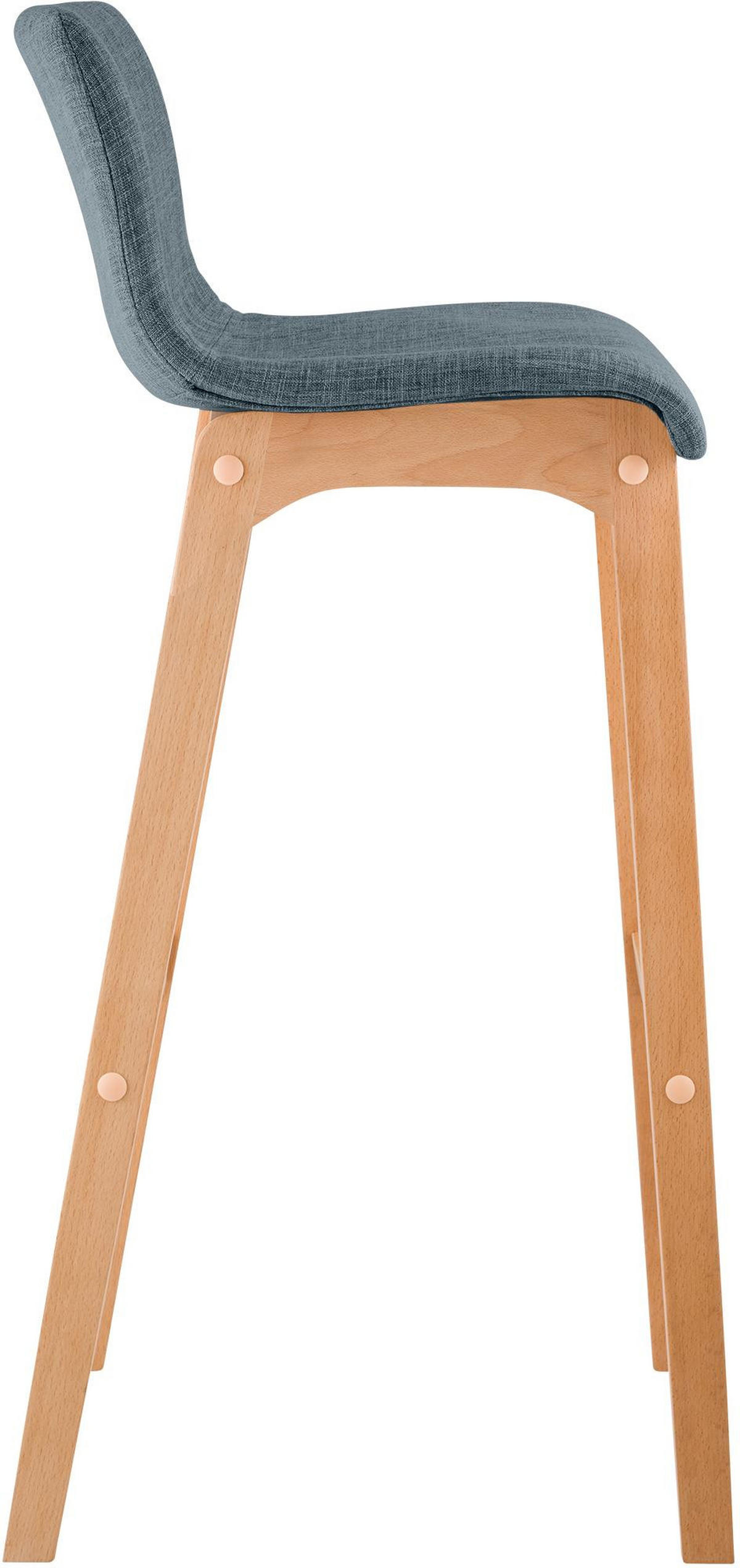 BARHOCKER Tenar Stoff Blau Braun - Blau, Textil (41/102/46cm) - DELUKE