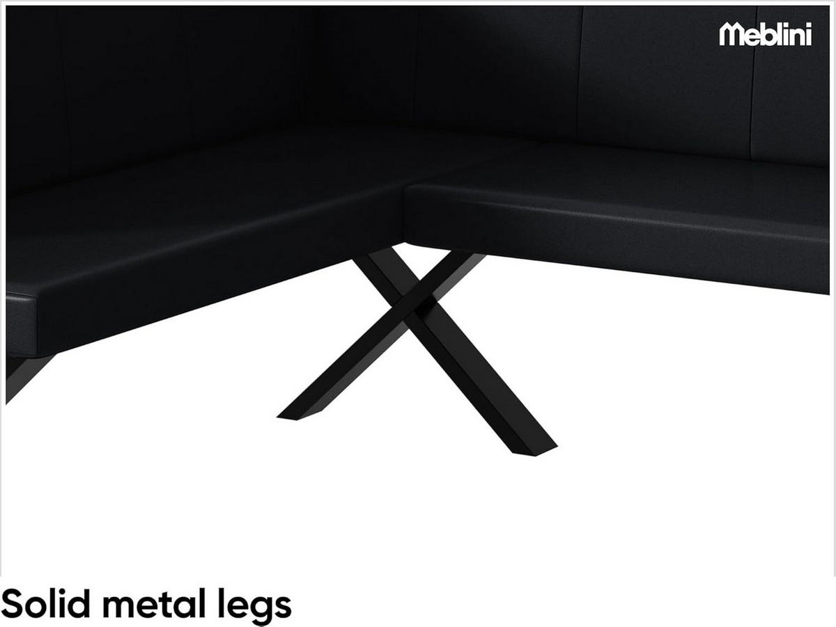 ECKBANK PETER_X - Schwarz, Leder (128/168cm) - Meblini