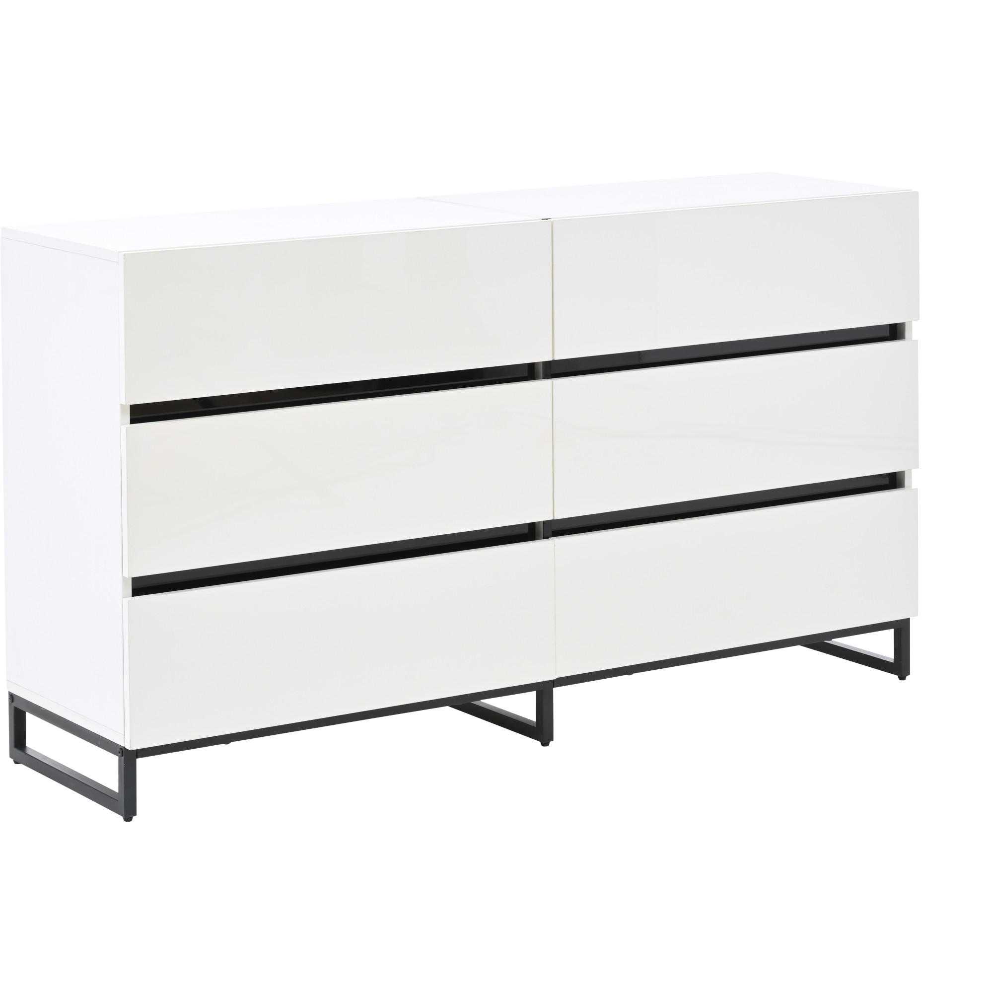 SIDEBOARD DE-37789 mit 6 Schubladen Weiß - Weiß, Holzwerkstoff (140/78.5/39.5cm) - ComfortXL