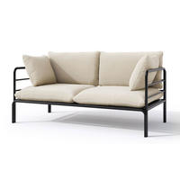 GARTEN-SOFA Worcully Beige/Schwarz - Beige, Textil (150/80/80cm) - Selsey