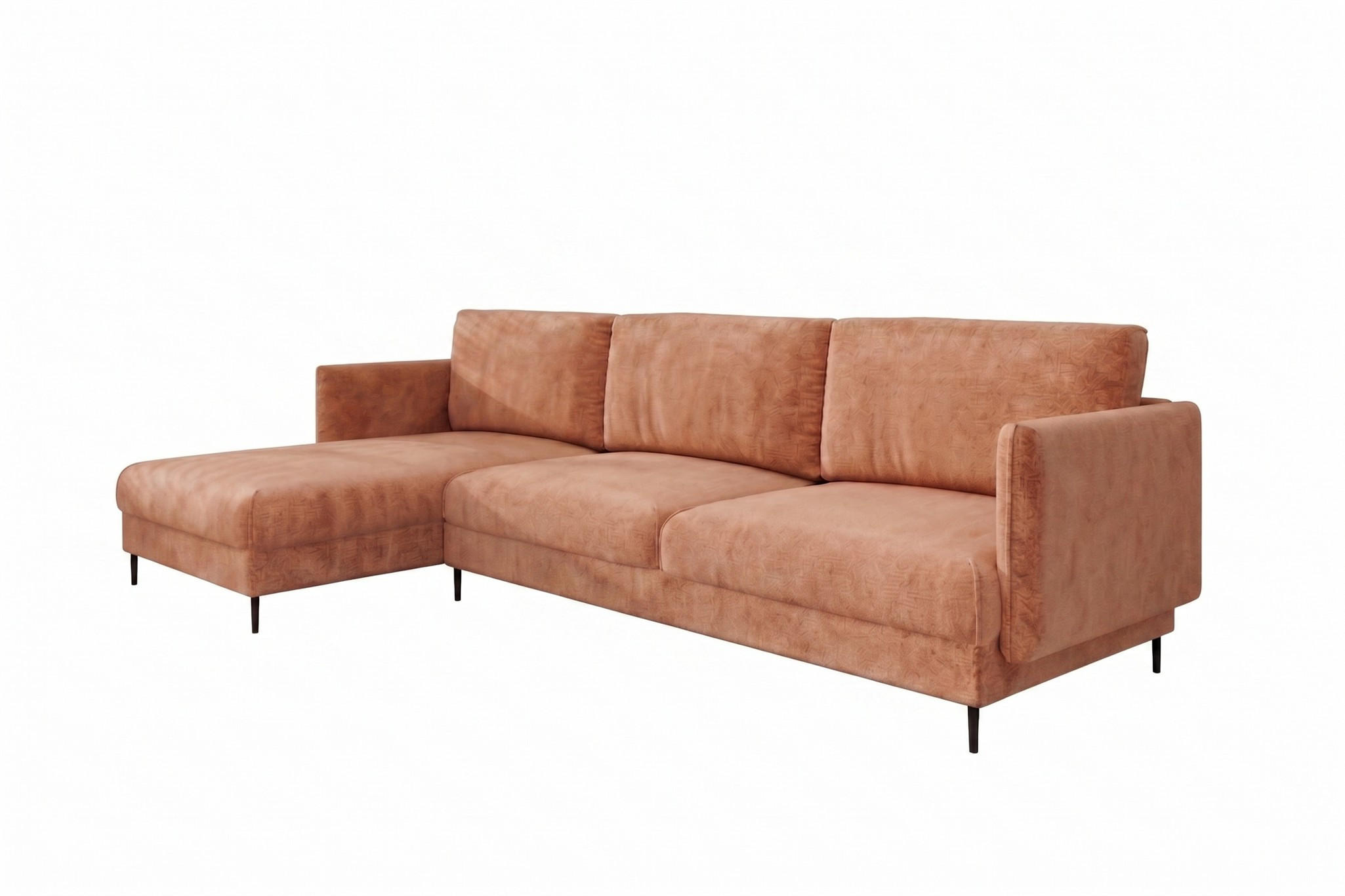 ECKSOFA Helmer Max In Stoff Vibe - Orange, Holzwerkstoff/Textil (164/323cm) - Fun Möbel