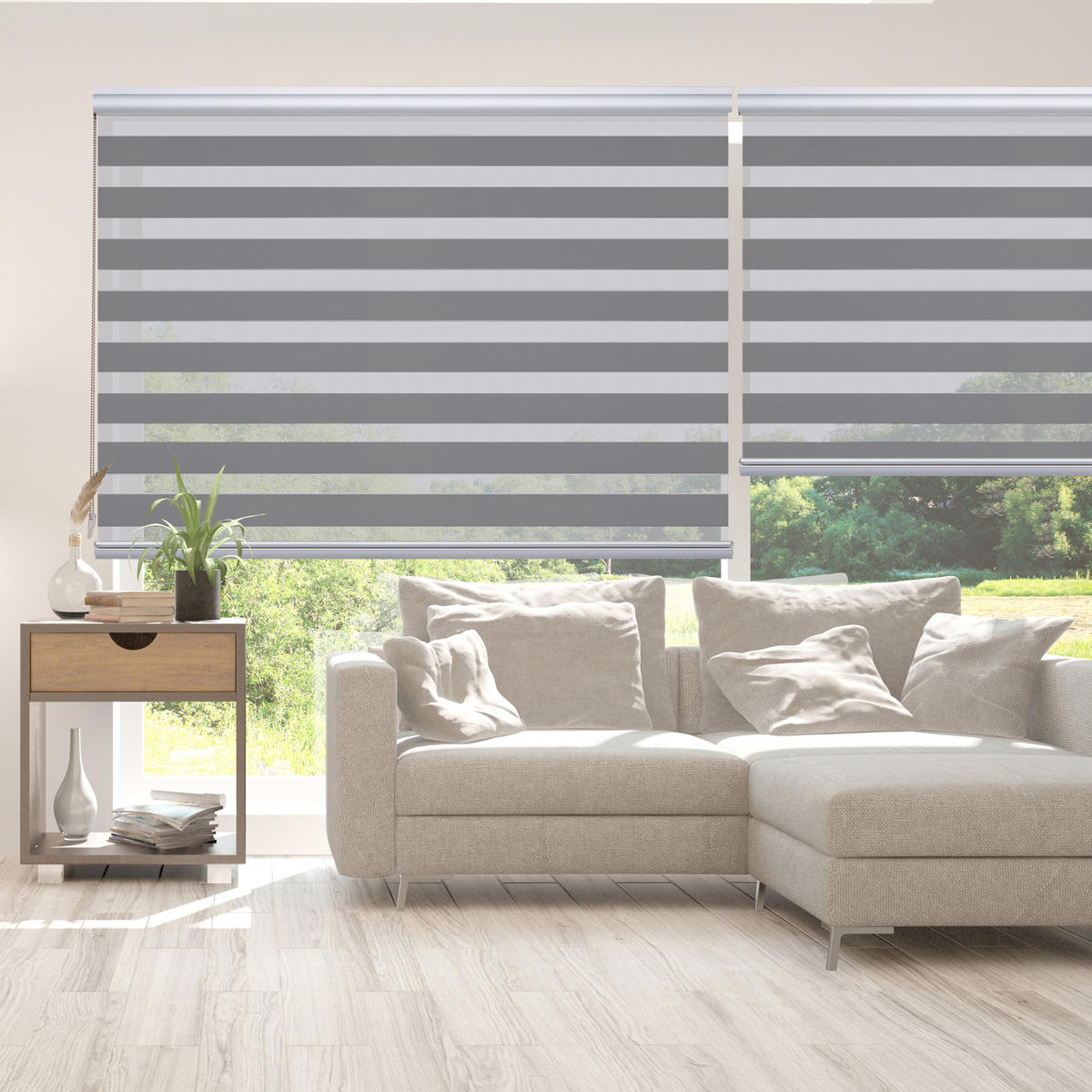 DOPPELROLLO Silber 140x250 cm - Silberfarben, Kunststoff (140/250cm) - STORESDECO