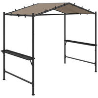 GRILLPAVILLON 277 x 149 x 230 cm, Khaki - Beige, Metall (149/230/277cm) - Outsunny