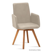 ARMLEHNSTUHL (2er-Set) Dilys 52x92x60 Eiche geölt/Natur - Eichefarben/Naturfarben, Kunststoff (60/92/52cm) - 58aufmkessel