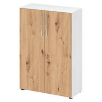 AKTENSCHRANK - 3 Ordnerhöhen 35/80/114,4 cm in Weiß/Wildeiche - Wildeiche/Weiß, Holzwerkstoff (80/114.4/35cm) - bümö