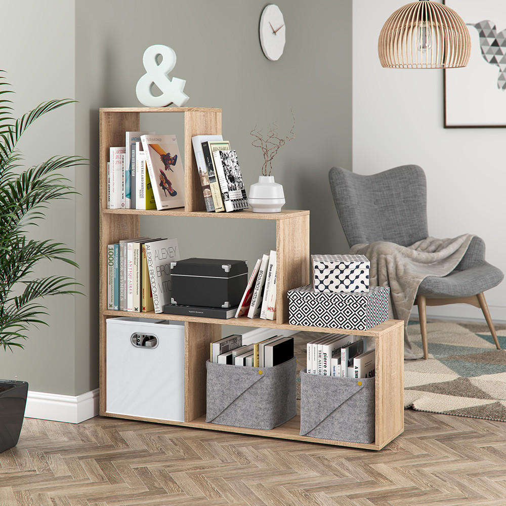 TREPPENREGAL Sonoma 116.8 x 123.2 cm - Sonoma Eiche, Holzwerkstoff (116.8/123.2/29cm) - Vicco