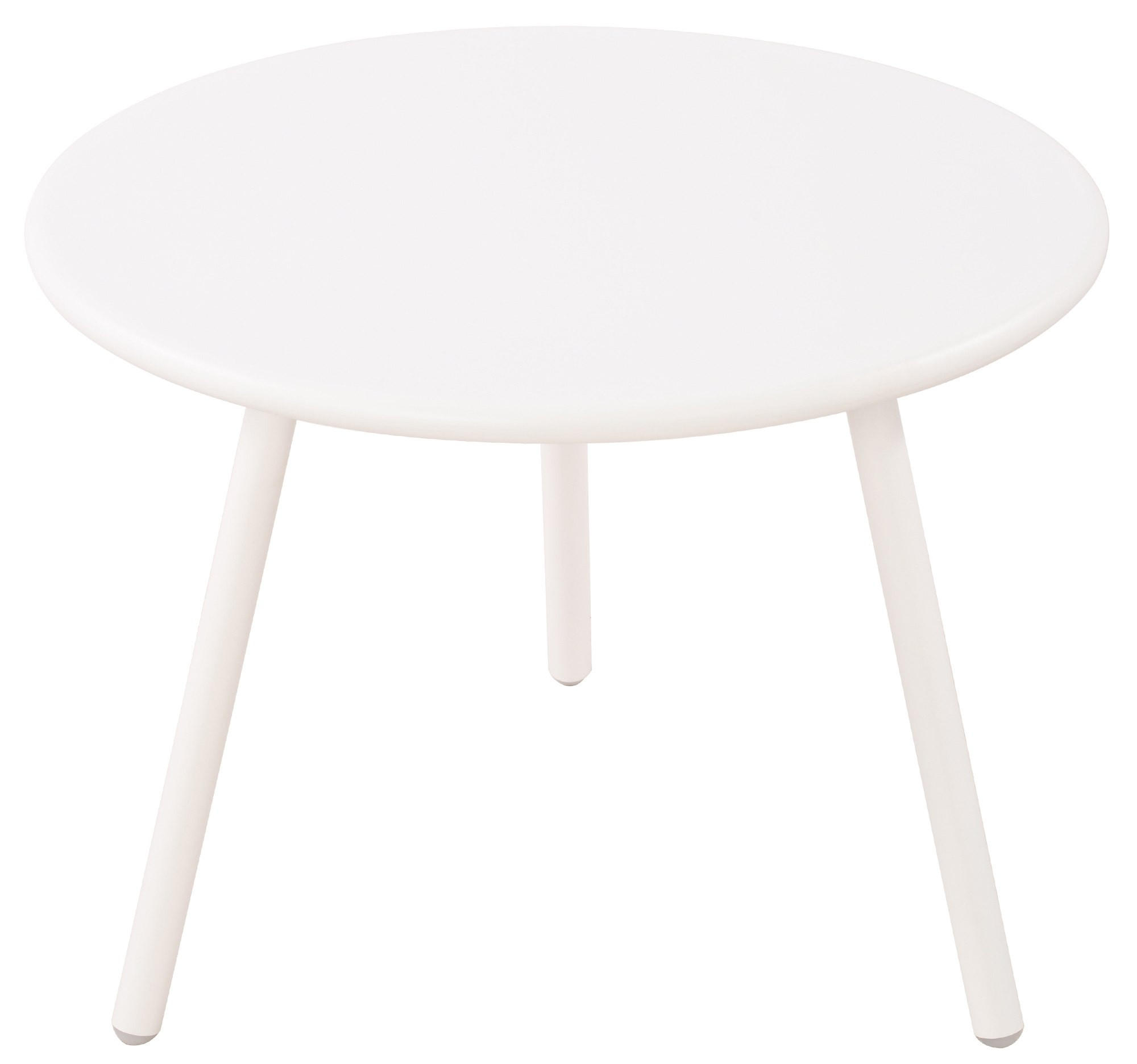 COUCHTISCH rund 60 cm Kunststoff weiß - Weiß, Kunststoff/Metall (60/60/45cm) - CLP