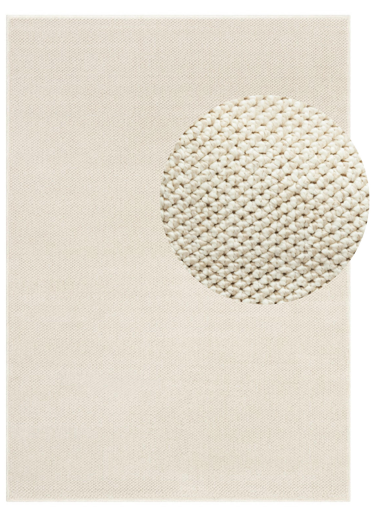 TEPPICH CALMA creme modern 80/150 cm - Creme, Textil (80/150cm) - Tapiso
