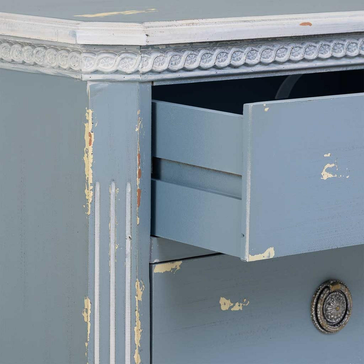 NACHTTISCH aus Holz, blau, 50x35x60cm - Blau, Holz (50/60/35cm) - Wanderlust