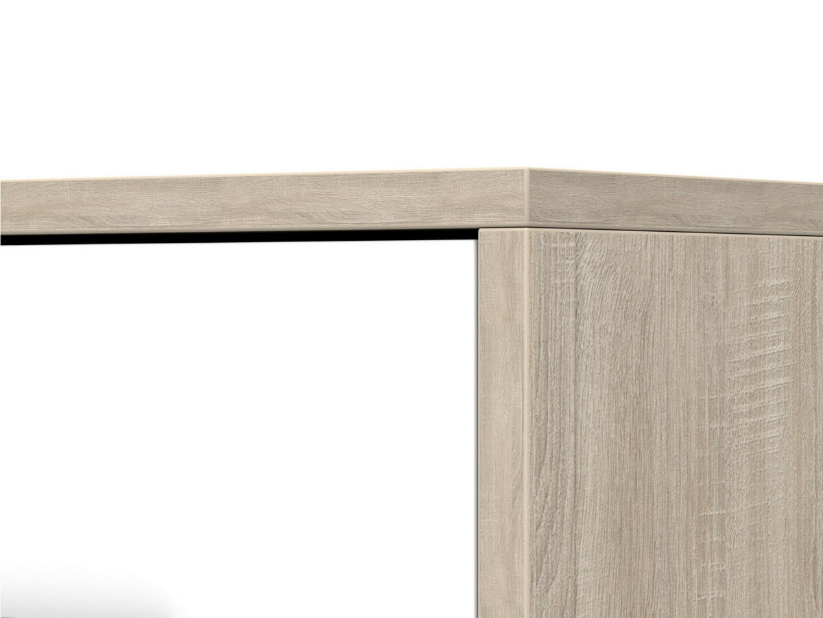 KOMMODE - Highboard IRYS 01 2D4S Sonoma + Weiß - Weiß/Sonoma Eiche, Holzwerkstoff (135/95/45cm) - Möblo