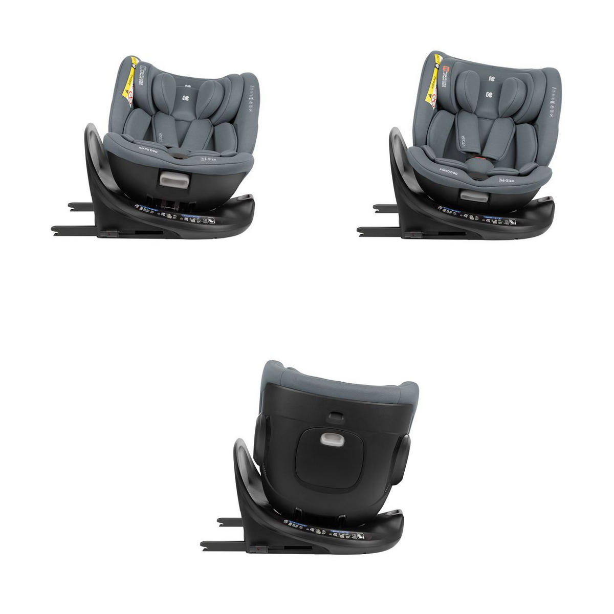 KINDERSITZ i-Tour i-Size dunkelgrau (40-150 cm) Gruppe 0+/1/2/3, Isofix, drehbar - Grau, Kunststoff (44/56/50cm) - Kikka boo