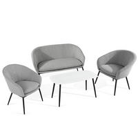 GARTENGARNITUR SOLIS - Weiß, Textil/Metall - KONSIMO®