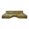 BIG SOFA MIT KISSEN TARA Grün Leder - Grün, Leder (286/76/143cm) - KAWOLA
