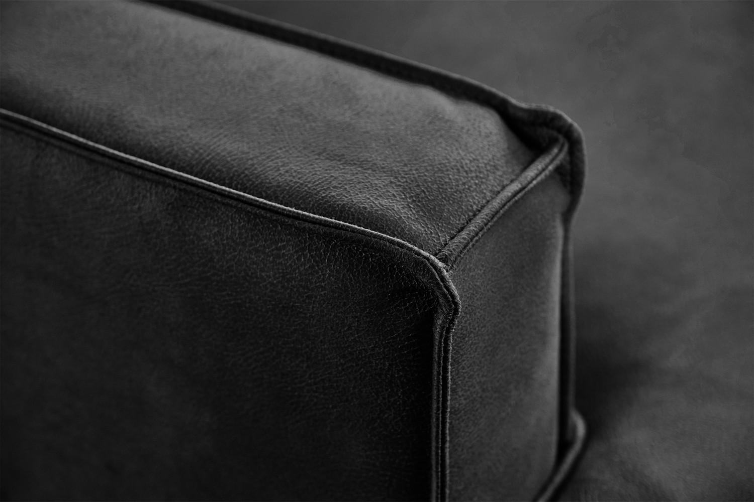 ECKSOFA VILNIUS Schwarz Lederfaserstoff - Schwarz, Leder/Metall (286/170cm) - KAWOLA