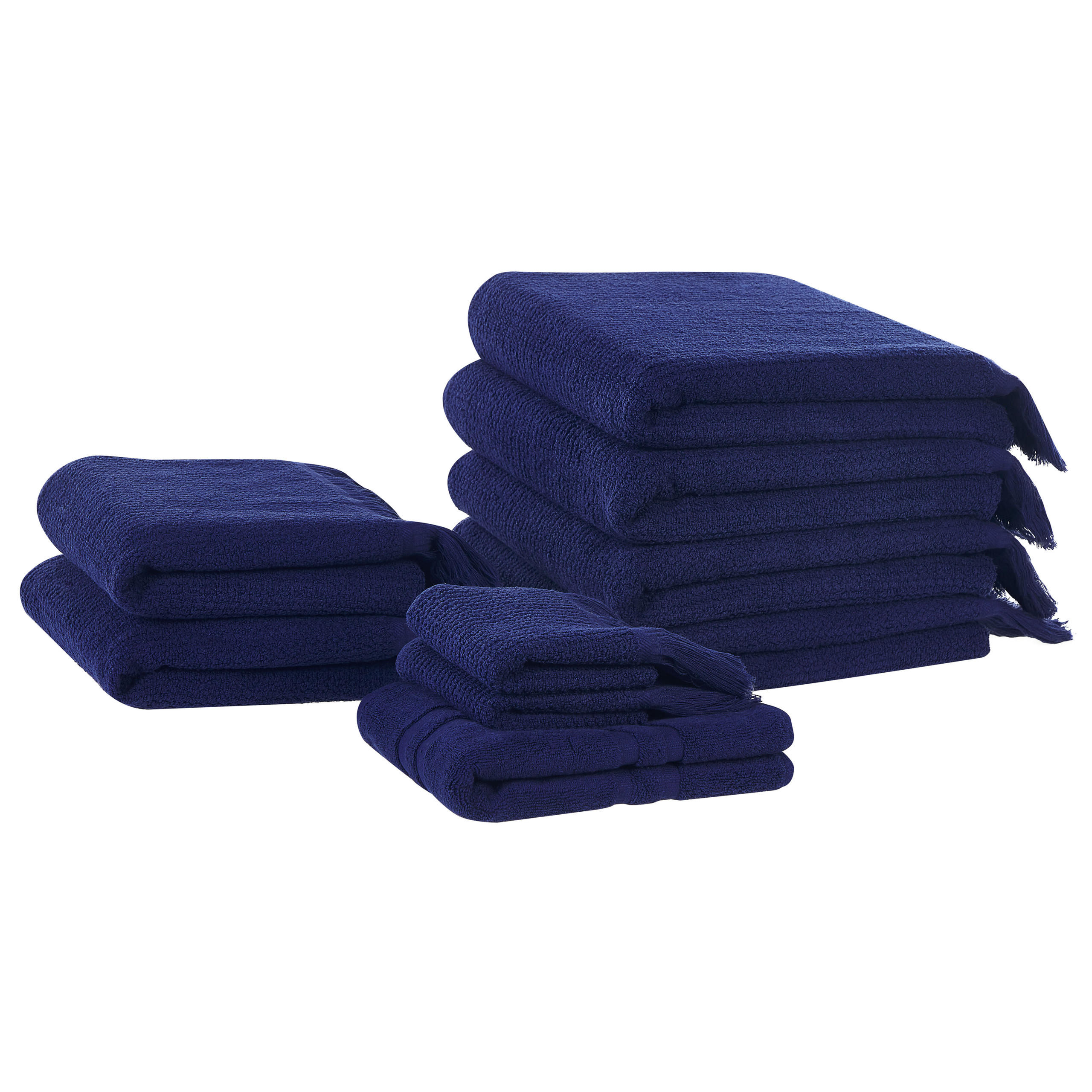 BADEHANDTUCH 9-teilig Blau Atiu - Blau, Textil (70/140cm) - Beliani