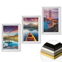 WANDBILDER 3er-Set - 40x60 cm Weißer Rahmen - Bergblick auf den See und die Brücken - Weiß, Kunststoff (40/60cm) - ArtPrintCave
