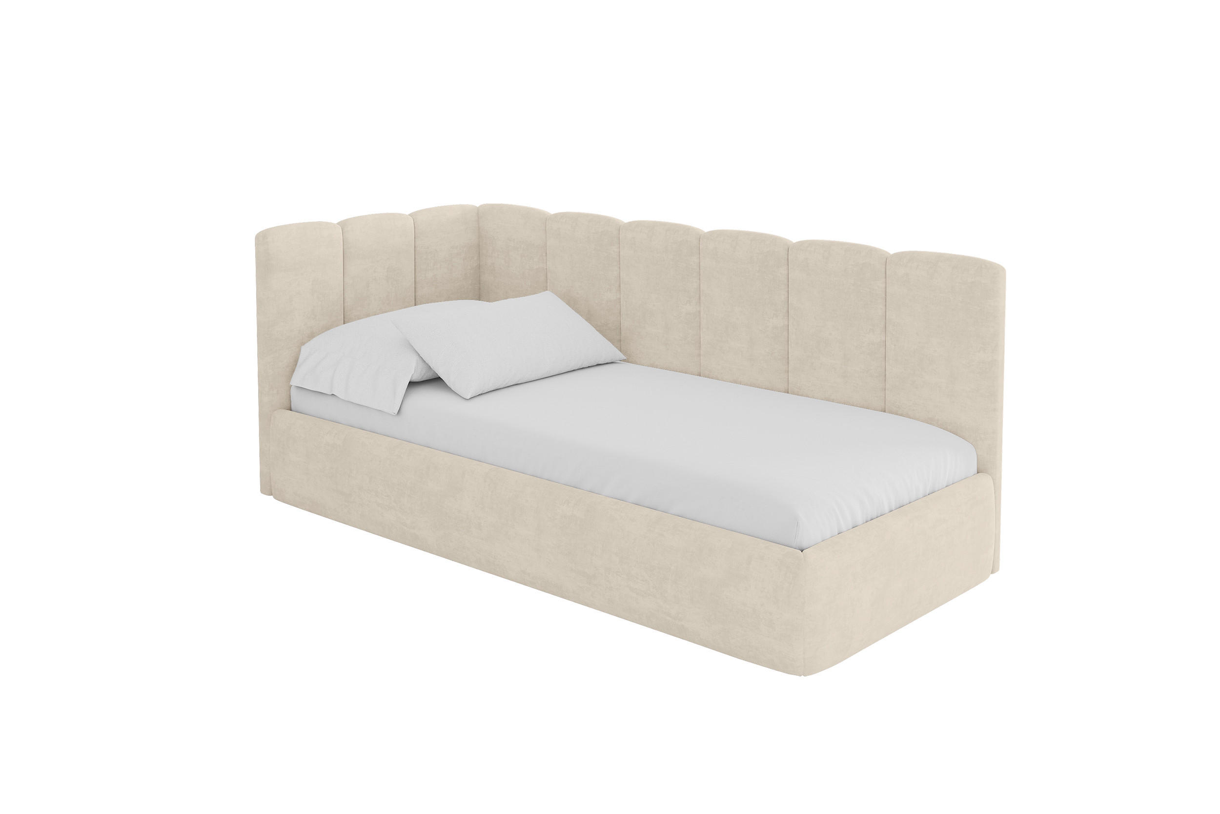 ALTDECOR JEDNOLŮŽKOVÁ POSTEL pro mládež s úložným prostorem a matrací H3/H4, vpravo - DEXY 80x200 béžová