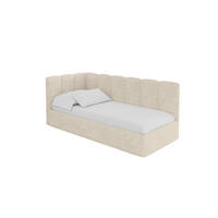 EINZELLBETT Jugendbett mit Bettkasten und Matratze H3/H4, Rechts - DEXY 100x200 Beige - Naturfarben, Holzwerkstoff/Textil (100/200cm) - ALTDECOR