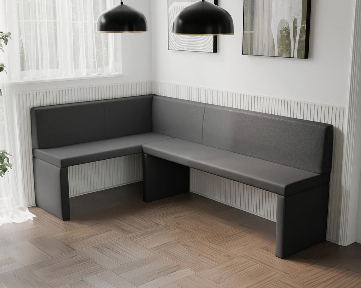 ECKBANK links OWEN Kunstleder, 142/196 cm Anthrazit - Anthrazit, Holz/Kunststoff (142/196cm) - Idohome