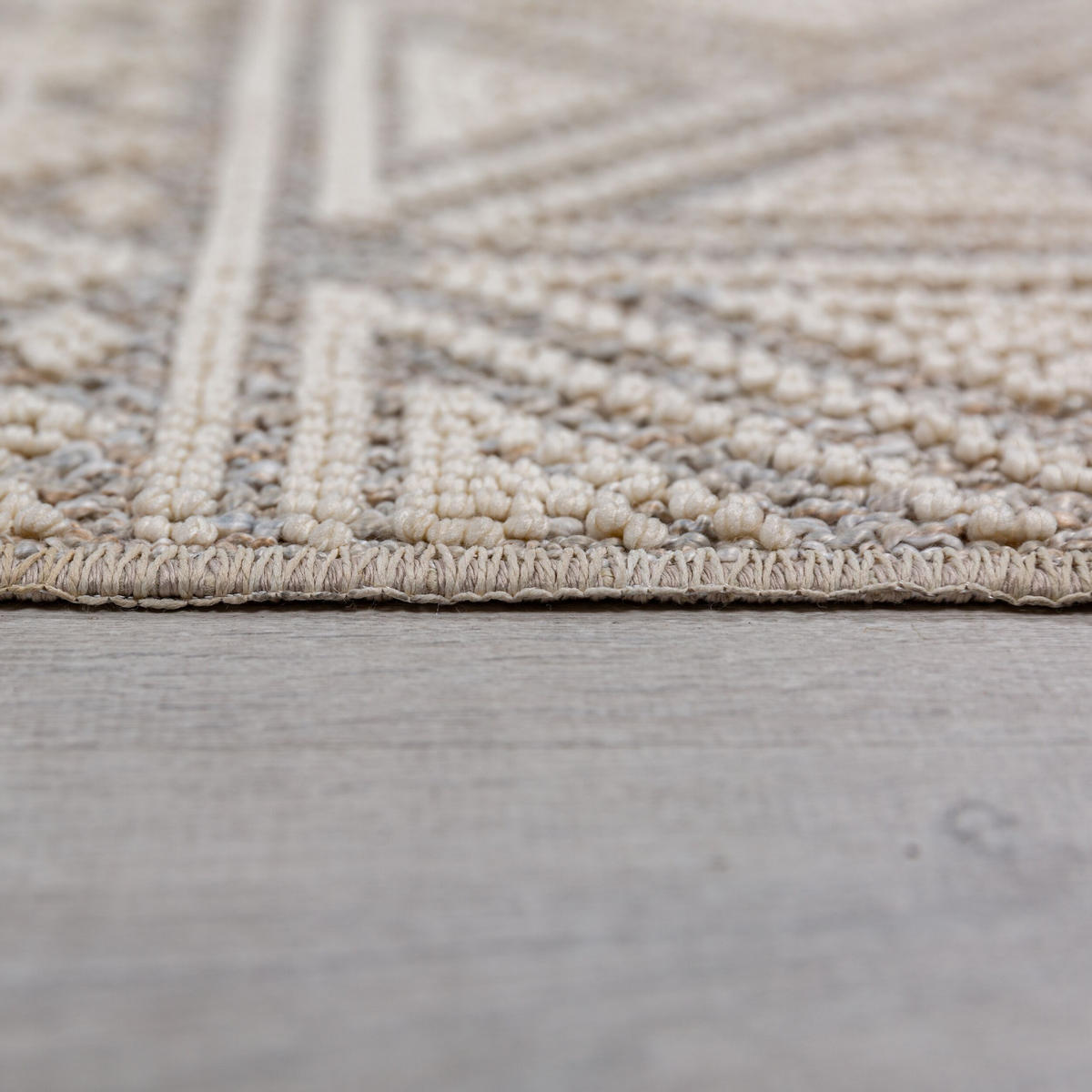 TEPPICH waschbar Ethno Geometrisch, Wohnzimmer schmutzabweisend Grau Rechteckig 194x290 - Grau, Textil (194/290cm) - KADIMA DESIGN