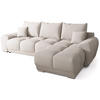 ECKSOFA Nubes mit Schlaffunktion Ecru - Ecru/Silberfarben, Kunststoff/Textil (290/180cm) - Bromarkt