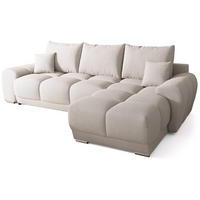 ECKSOFA Nubes mit Schlaffunktion Ecru - Ecru/Silberfarben, Kunststoff/Textil (290/180cm) - Bromarkt