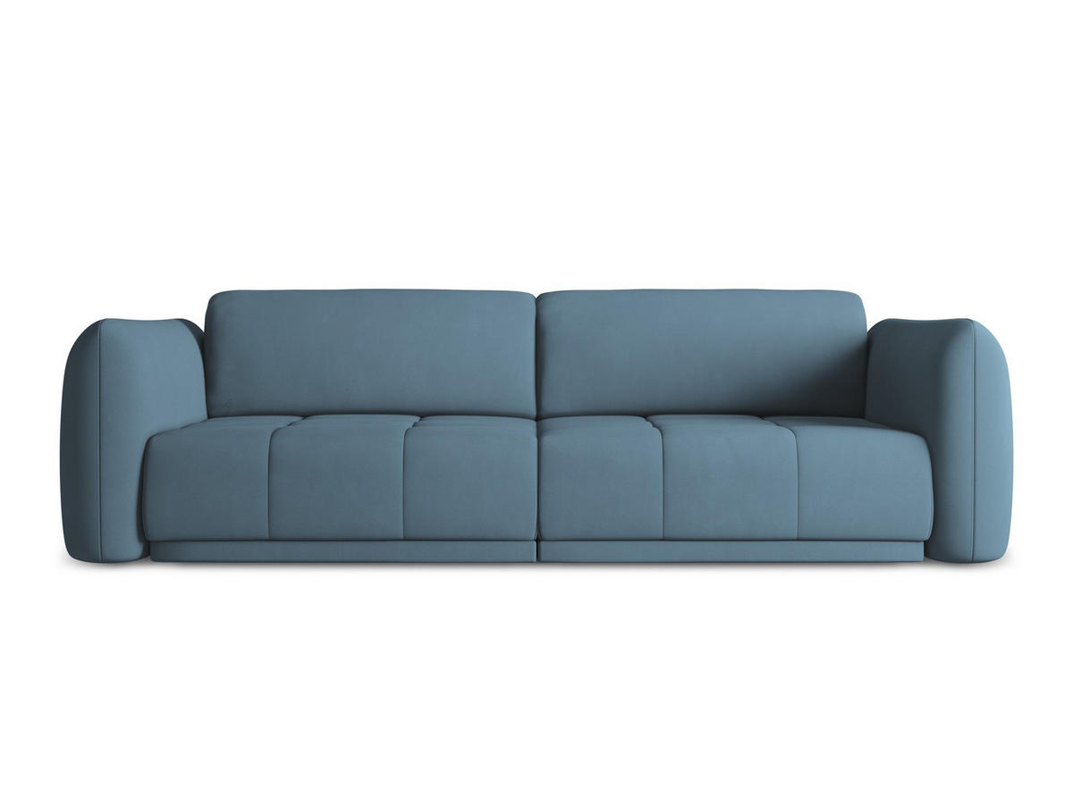 4-SITZER-SOFA Chenille Stoff Blau - Blau/Blaugrau, Kunststoff/Textil (250/74/105cm) - Makamii