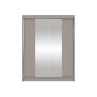 SCHWEBETÜRENSCHRANK Camino II - Kaschmir/Silberfarben, Holzwerkstoff/Metall (150/200/58cm) - MIRJAN24