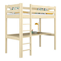 HOCHBETT N05 mit Schreibtisch Klare Kiefer 90/180 - Braun, Naturmaterialien/Holz (90/180cm) - N-Wood