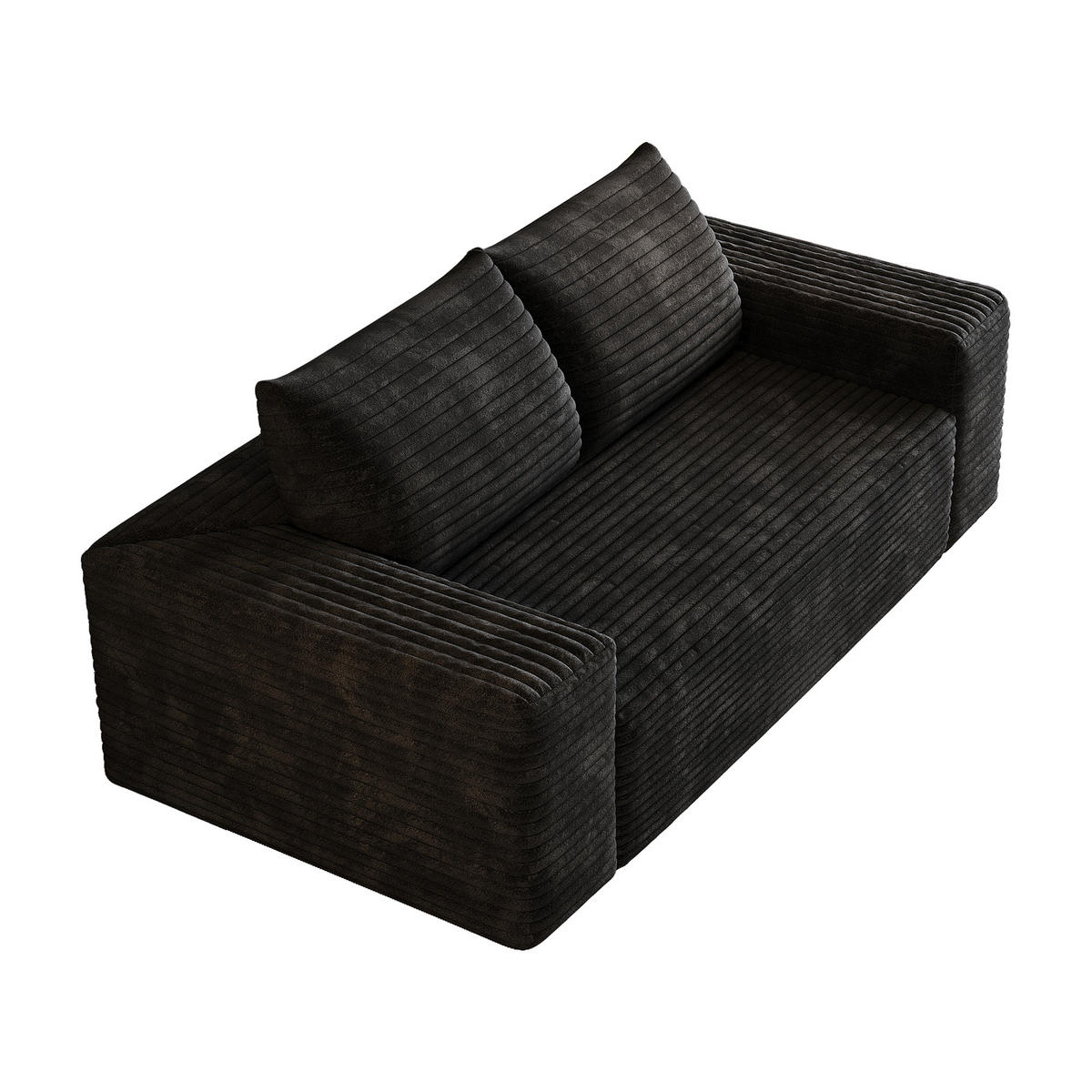 2-SITZER-SOFA DE-34704 Boneless-Modul Schwarz - Schwarz, Textil (90/83/180cm) - ComfortXL