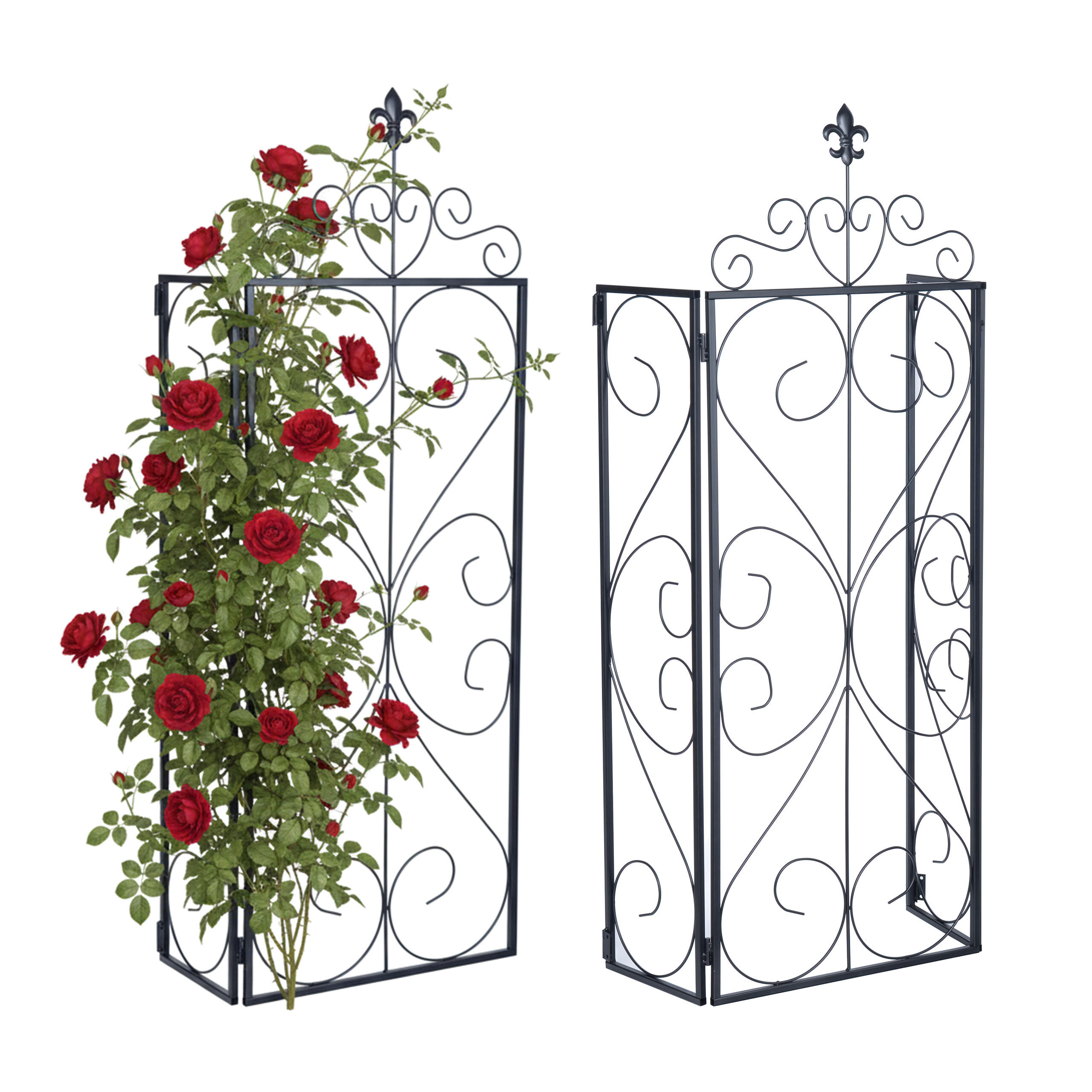 2XMRIEŽKA - čierna, kov (40/112/20cm) - Relaxdays