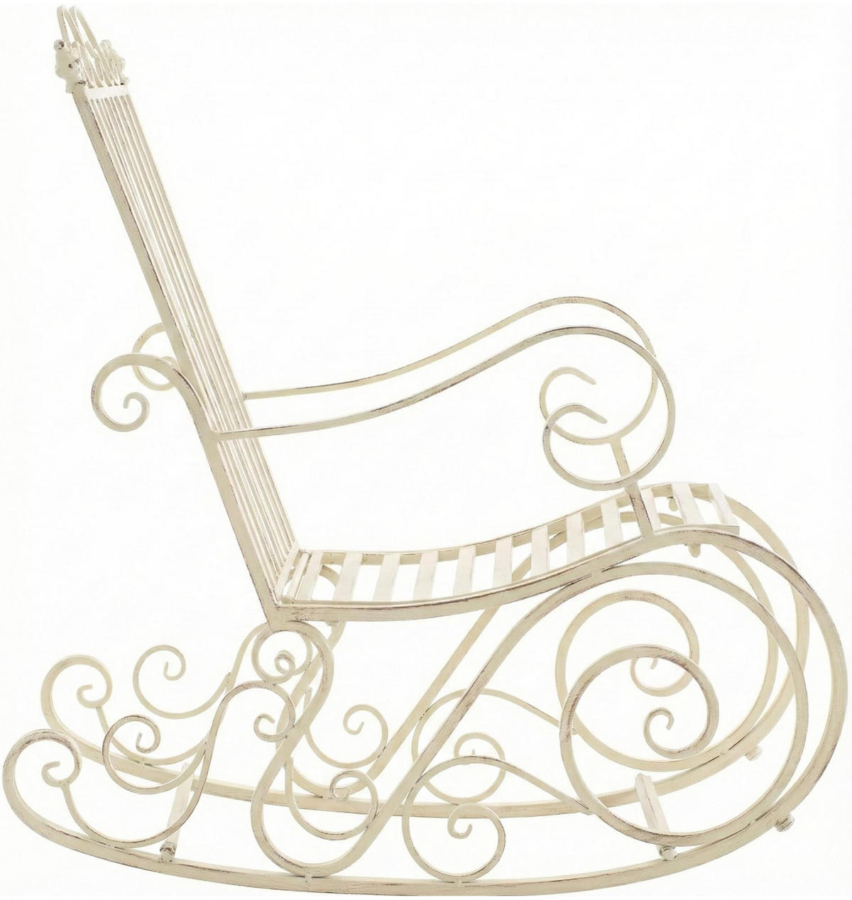GARTENSCHAUKELSTUHL Metall Antik-Creme - Creme, Metall (56/94/90cm) - CLP
