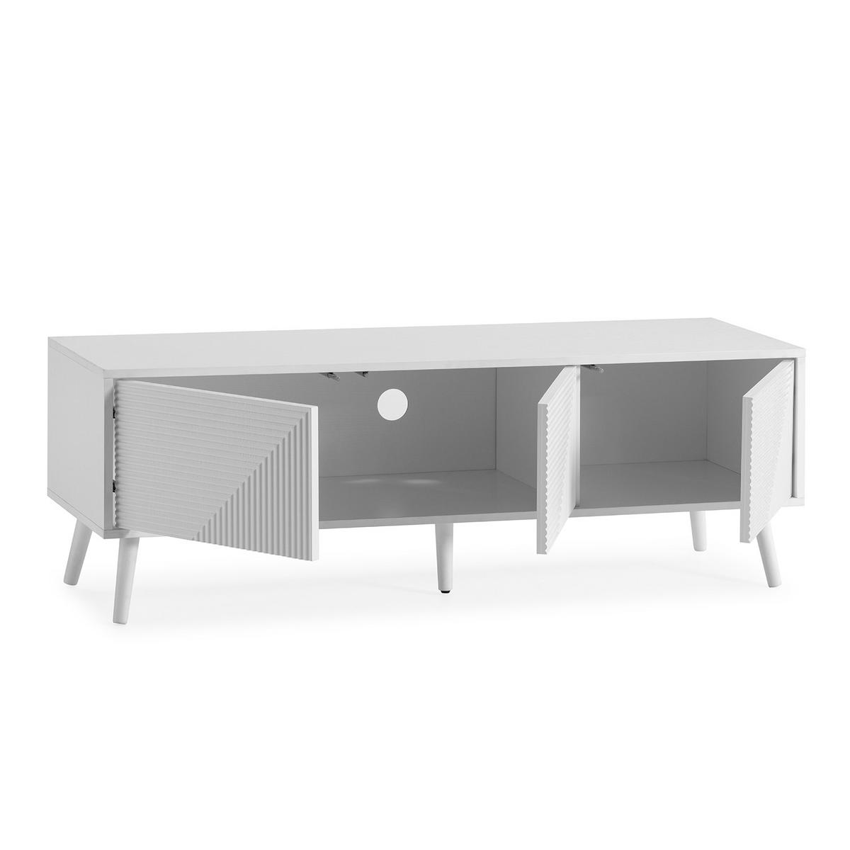 TV-ELEMENT Telmo 3 türen Weiß 130 cm - Weiß, Holzwerkstoff (130/45/40cm) - VS Venta-stock