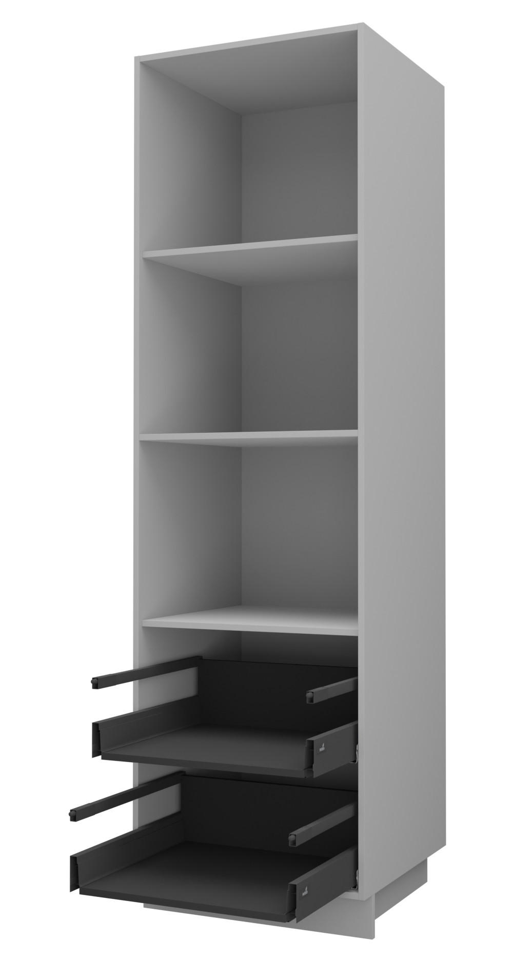 BACKOFEN-HOCHSCHRANK Kvantum D14/RU/2A/284 Vanille Matt / Grau Matt 60 / 59 / 207cm - Creme/Grau, Holz/Holzwerkstoff (60/207/59cm) - Feldmann-Wohnen