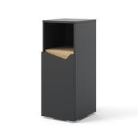 MIDISCHRANK Marelle Anthrazit 30 x 74.5 cm mit Tür und offenem Fach - Anthrazit, Holzwerkstoff (30/74.5/35cm) - Vicco