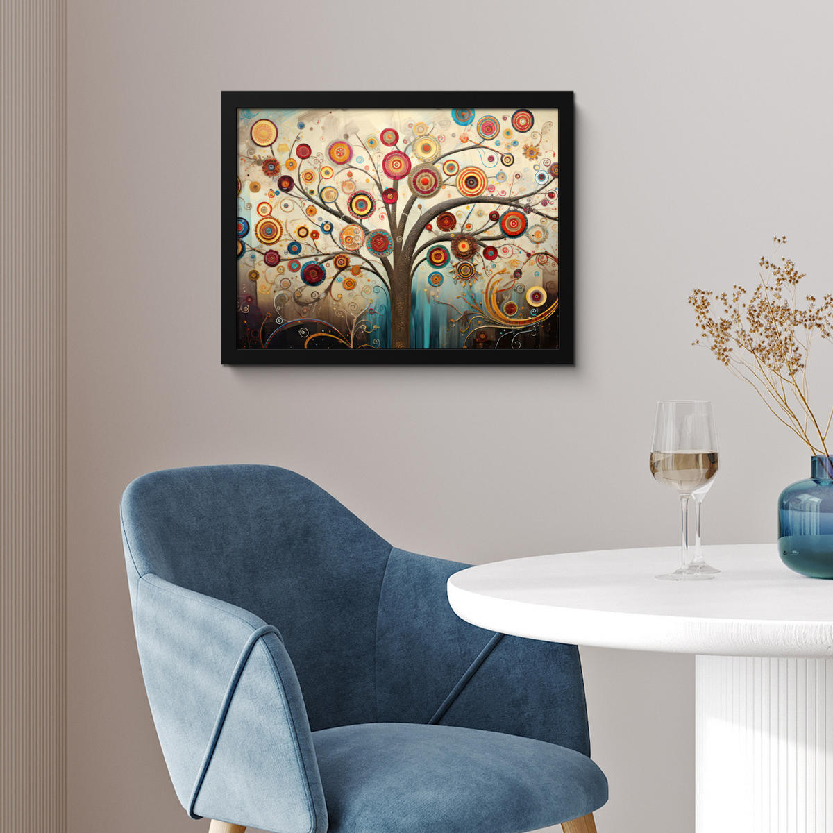 POSTER MIT RAHMEN Baum - Baum des Lebens - Farbe 40x30 cm - Braun, Papier (40/30cm) - MuchoWow