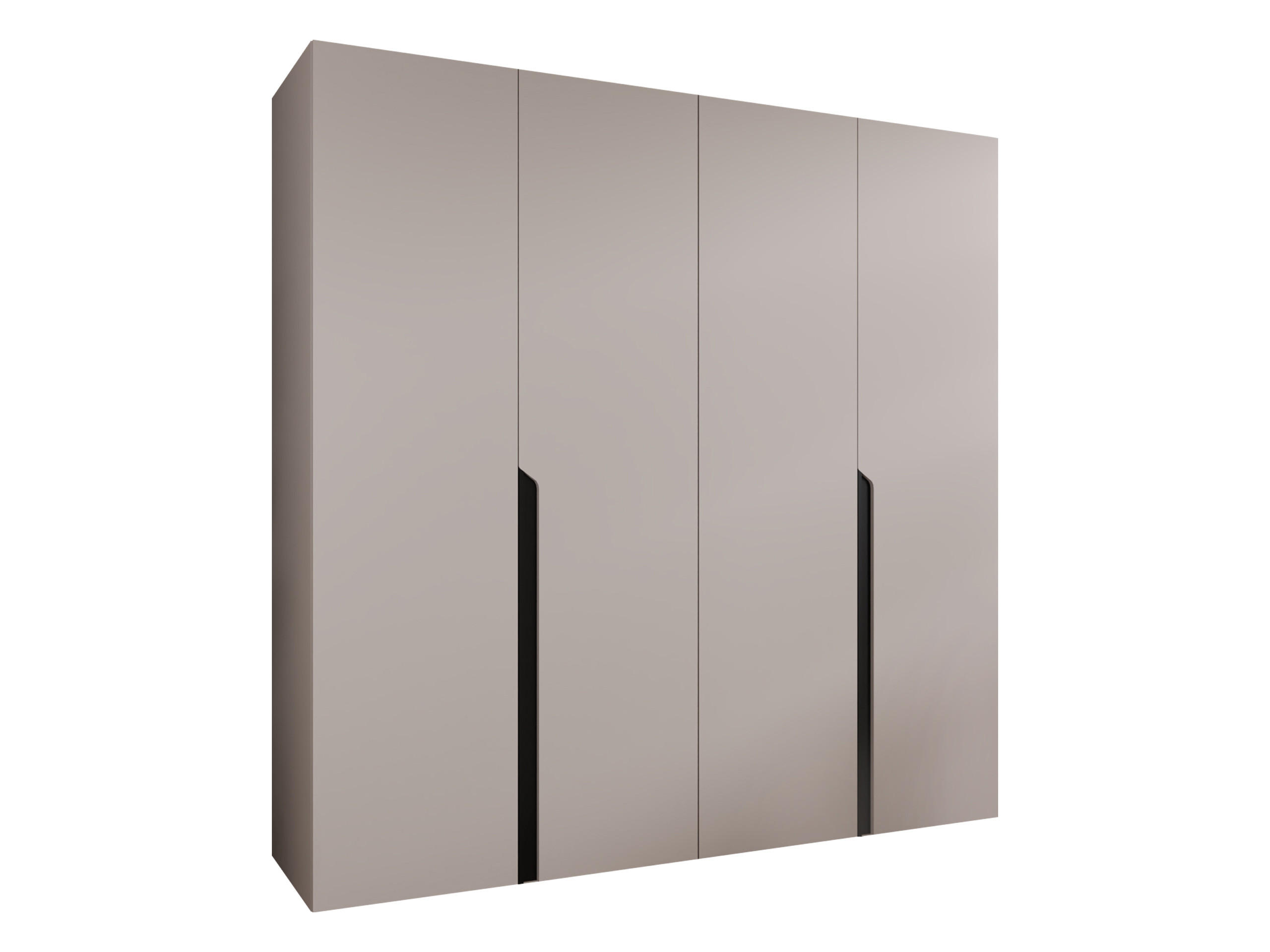 DREHTÜRENSCHRANK Mila I 200 - Kaschmir/Schwarz, Holzwerkstoff/Kunststoff (200/202/52cm) - MIRJAN24