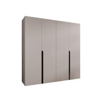 DREHTÜRENSCHRANK Mila I 200 - Kaschmir/Schwarz, Holzwerkstoff/Kunststoff (200/202/52cm) - MIRJAN24